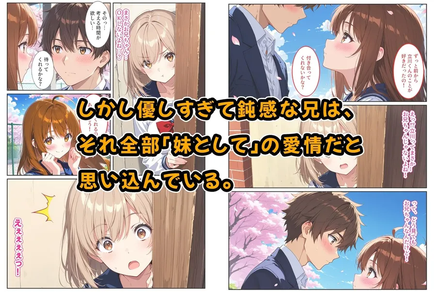 【エロ同人漫画】間違って媚薬を飲んで発情しちゃった爆乳妹が大好きな兄に中出しおねだりしてきた！-1枚目