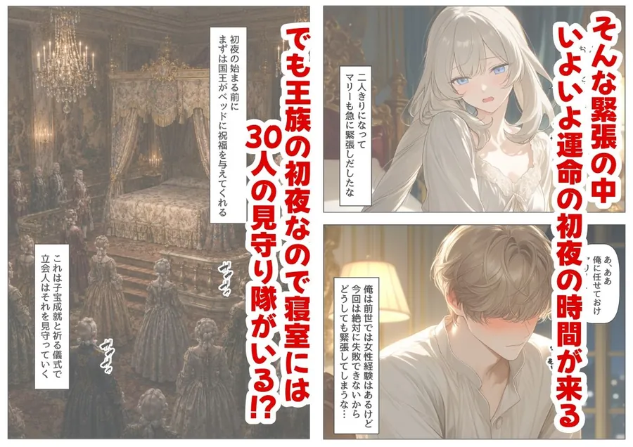 【エロ同人漫画】マリーアントワネットの夫に転生した俺は、ギロチン処刑を回避したい件-4枚目