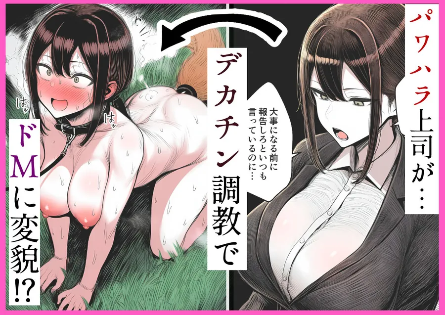 【エロ同人漫画】【人妻上司NTR】パワハラ上司がデカチン部下にドM調教されて肉便器化して寝取られる話-0枚目