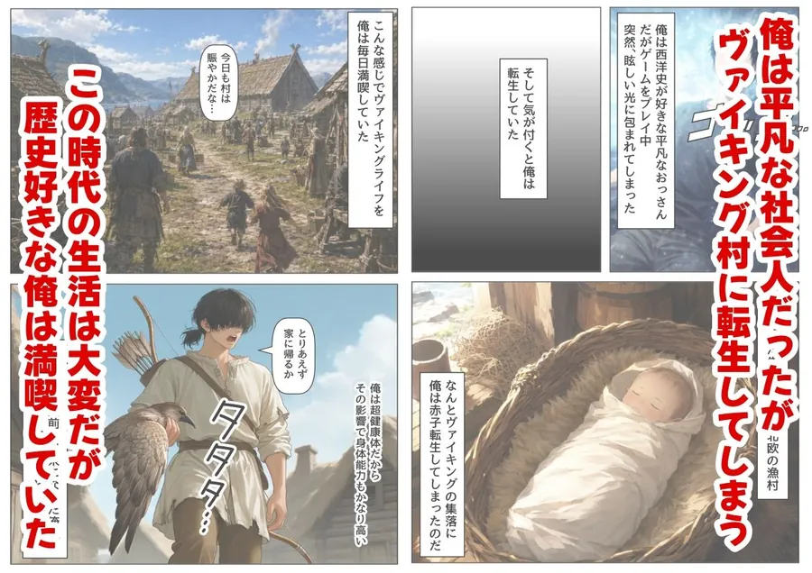 【エロ同人漫画】ヴァイキングに転生したら、エロすぎた話-0枚目