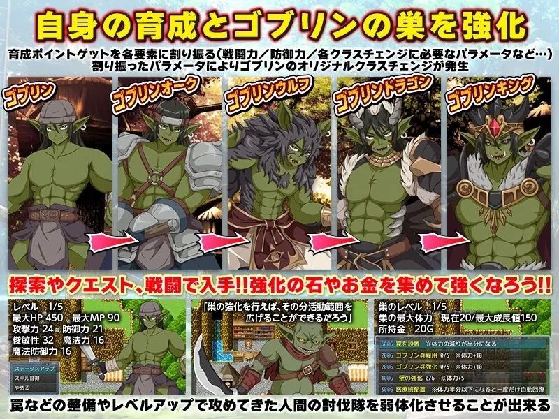 【エロ同人漫画】ゴブリンワールド  〜ゴブリン育成オープンワールドSLG〜-2枚目