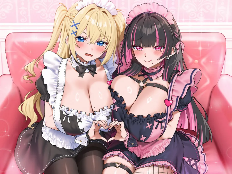 【エロ同人漫画】ガチ恋Wコンカフェ嬢と中出しおまんこ比べキャットファイト「めるのモノになりましょ？（はーと）」「推し変なんて絶対ダメ！」-3枚目