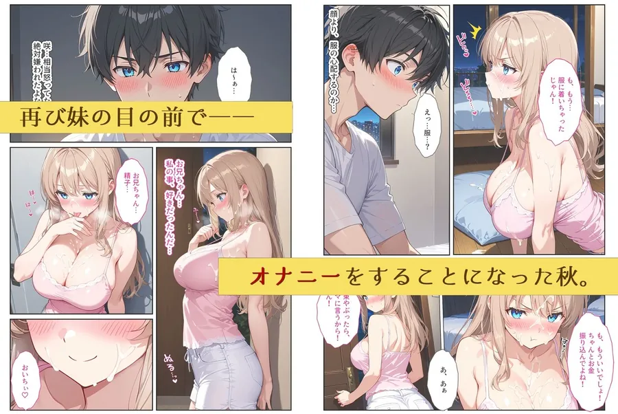 【エロ同人漫画】爆乳の妹をオカズにオナっていたのがバレたら妹が欲情して中出しセックスしまくった話-5枚目