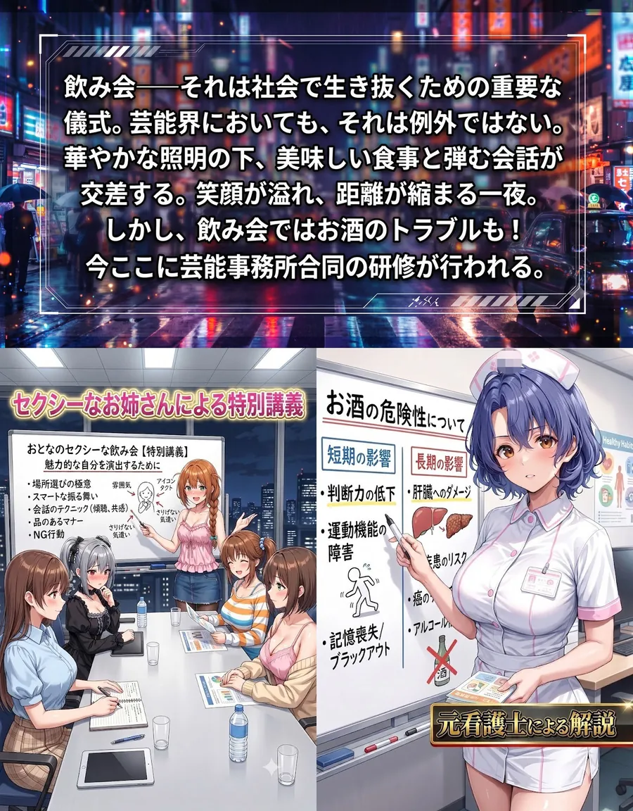 【エロ同人漫画】飲み会で喰われるアイドル達3-0枚目