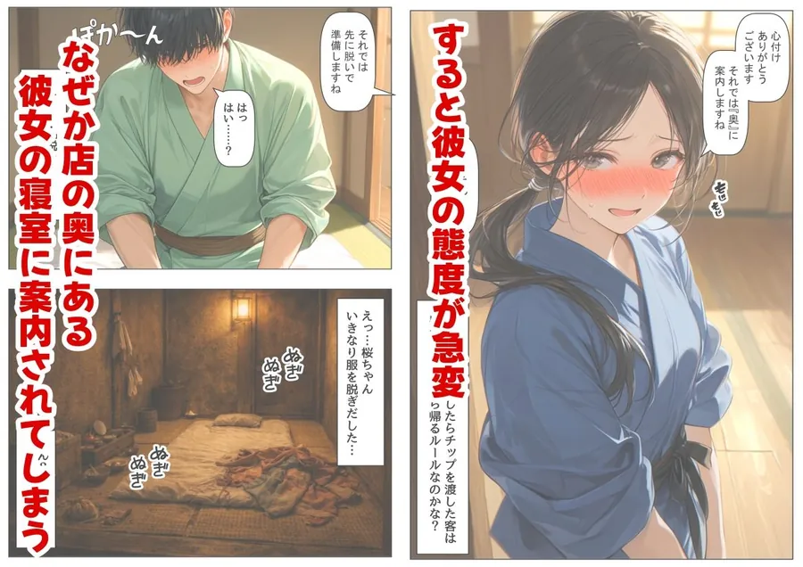 【エロ同人漫画】戦国時代に俺が転移したら、飯屋がエロすぎた実話-3枚目