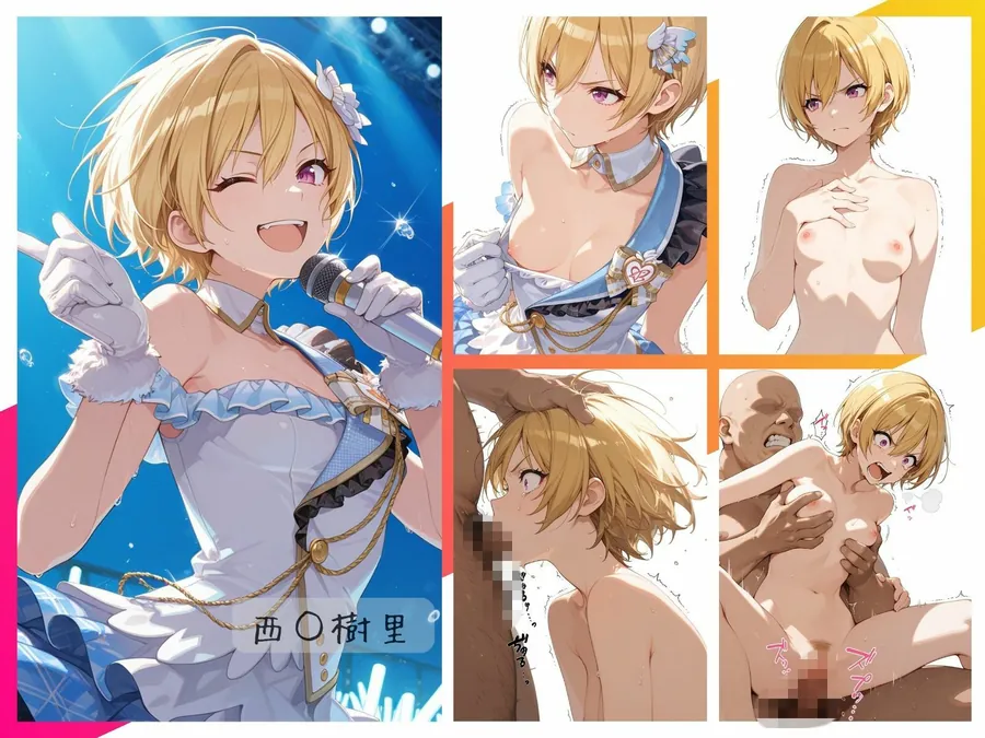 【エロ同人漫画】シャイニーアイドル全裸図鑑 放○ラ＆S○raylight編-2枚目