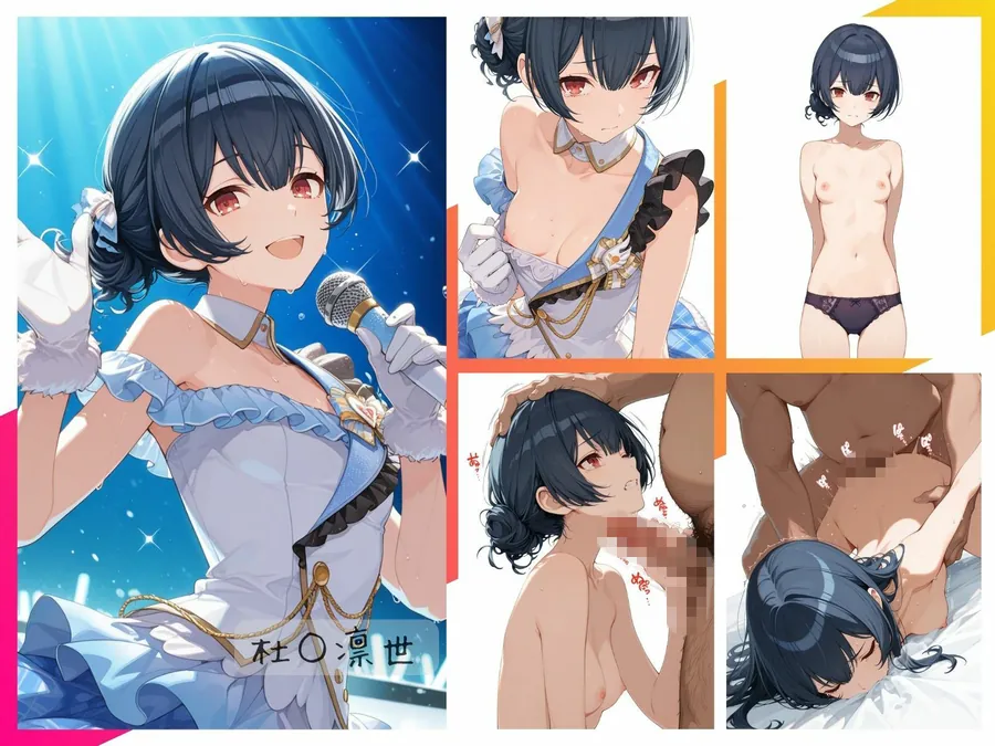 【エロ同人漫画】シャイニーアイドル全裸図鑑 放○ラ＆S○raylight編-3枚目