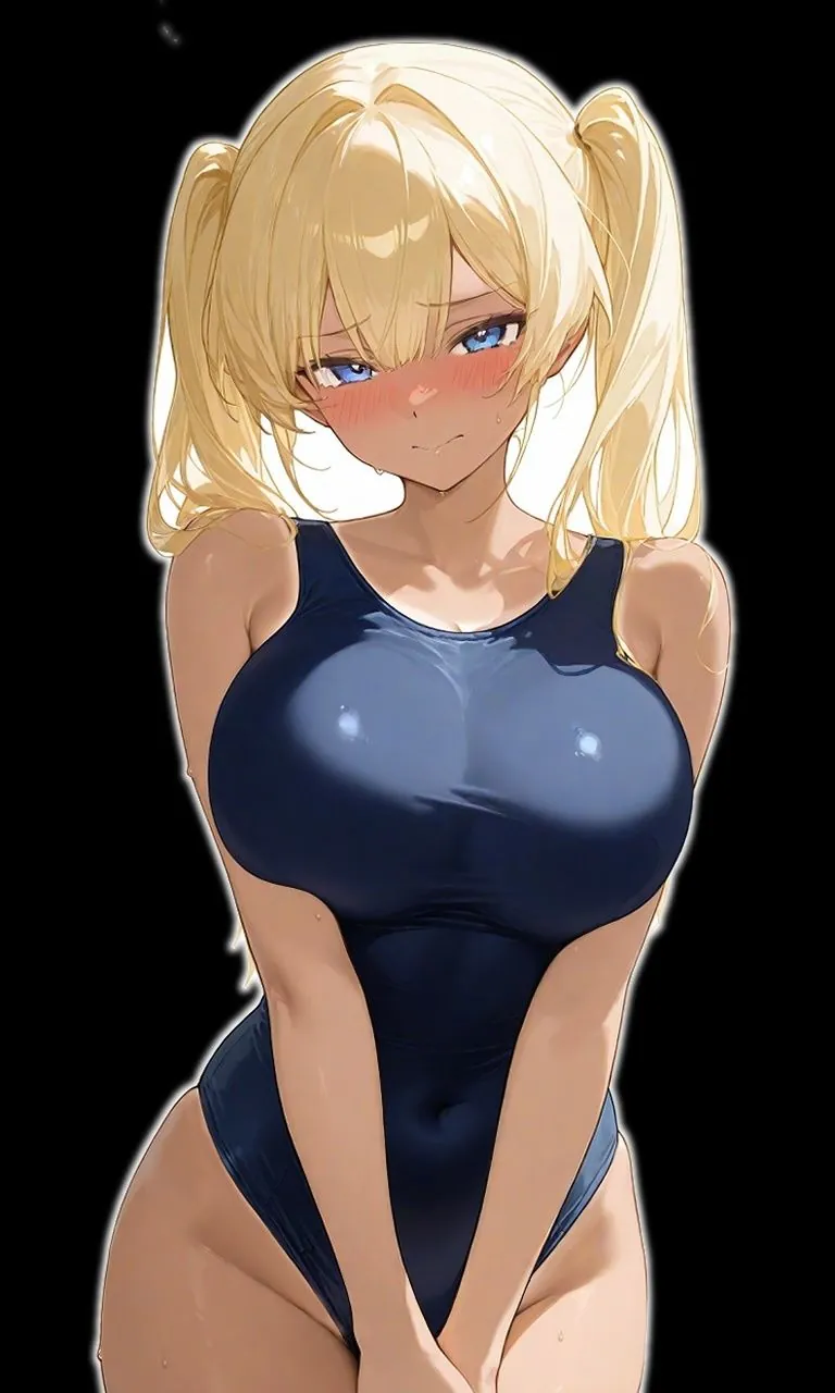 【エロ同人漫画】【KU100】褐色ギャルはムチぱつスク水で異世界を救うが快楽闇堕ちする【巨乳/水着/ファンタジー】-6枚目