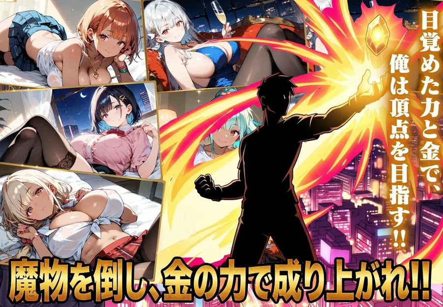 【エロ同人漫画】お金があればモテるんです！拝金歓楽街の成り上がりサバイバー【ボイス付き】-0枚目