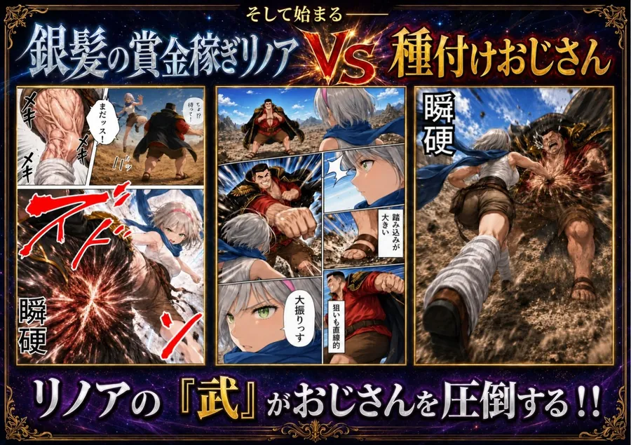 【エロ同人漫画】【銀髪の賞金稼ぎ編】追放された種付けおじさん、辺境でハーレム悪徳領主になる第2巻-3枚目