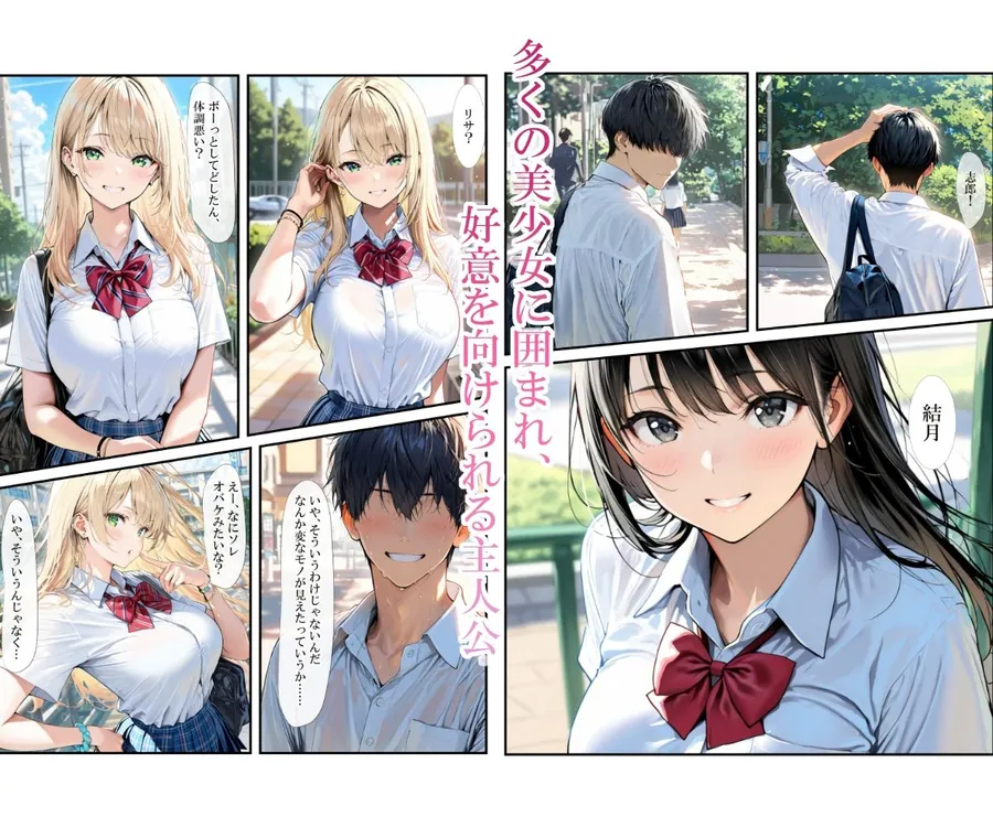 【エロ同人漫画】催〇アプリを手にした教師に周囲の美少女を好き放題食い散らかされる話-0枚目