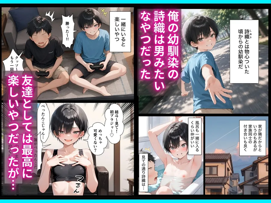 【エロ同人漫画】長身ボーイッシュ幼馴染との練習セックスは最高に気持ちいい  前編-0枚目