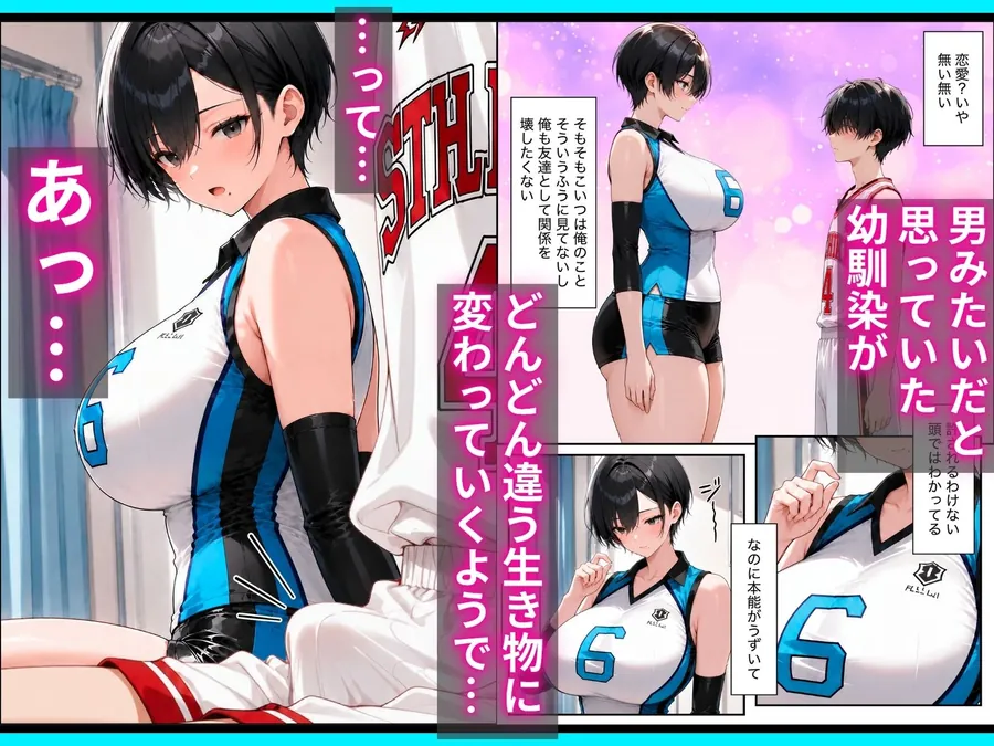 【エロ同人漫画】長身ボーイッシュ幼馴染との練習セックスは最高に気持ちいい  前編-4枚目