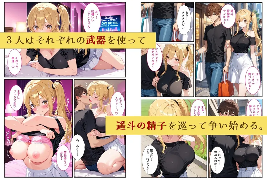 【エロ同人漫画】養子になったら爆乳義母と双子義妹に誘惑されて中出しセックスしています！〜孕ませバトル編〜-7枚目