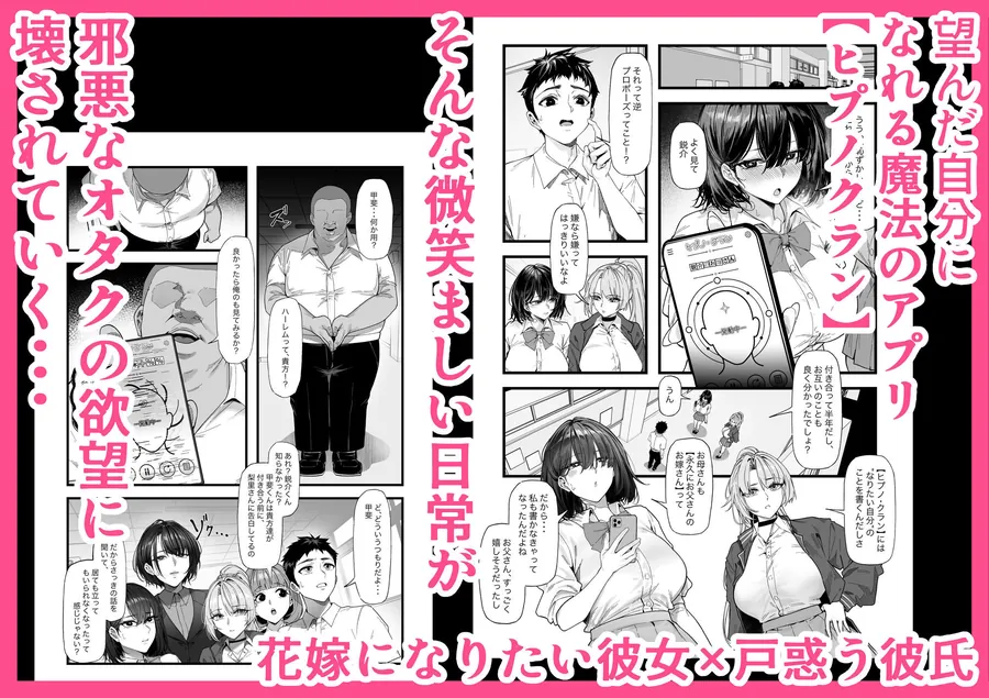 【エロ同人漫画】ネトラレ催●アプリ〜染められ牝媚びする母娘〜-0枚目