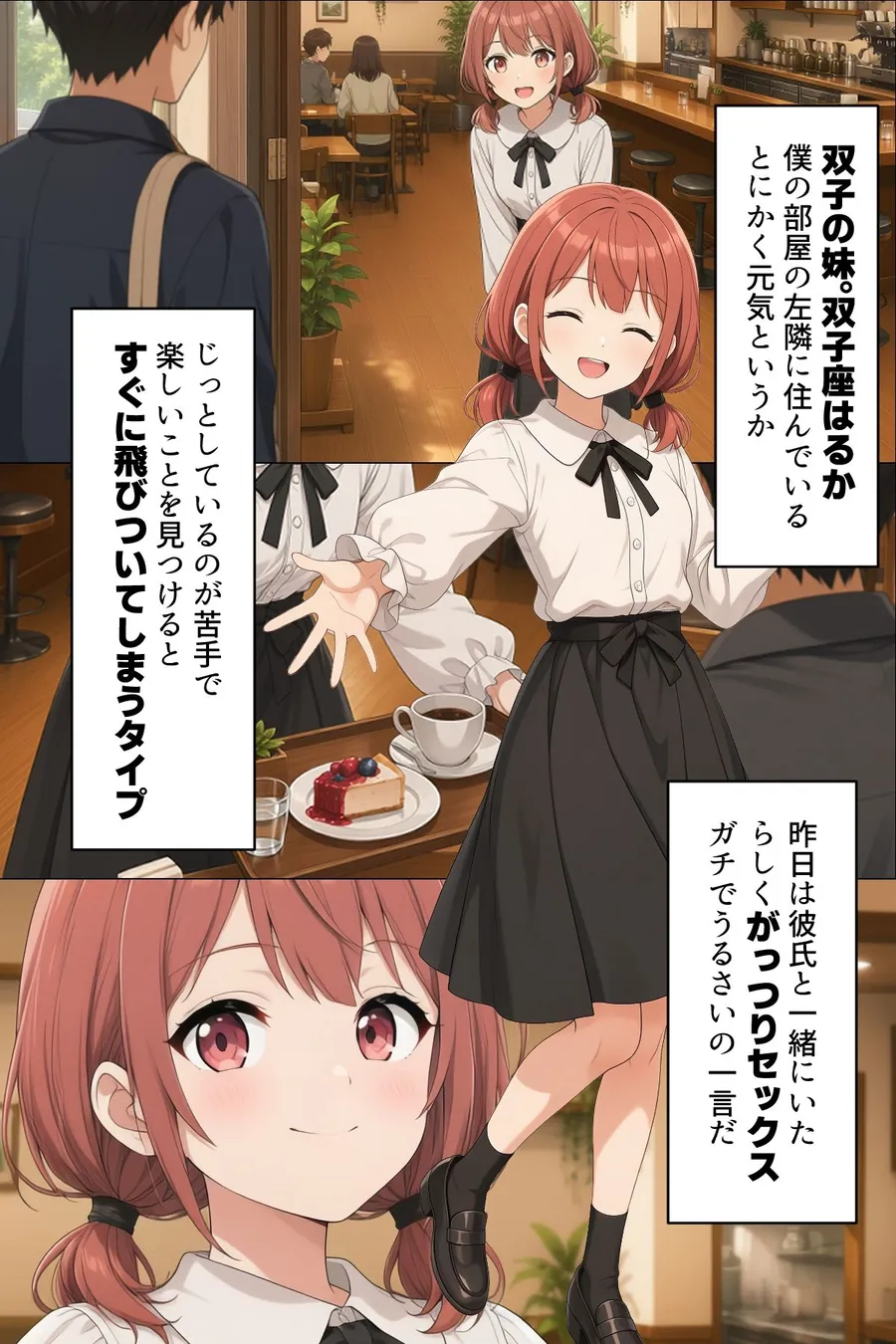 【エロ同人漫画】【漫画】なんで僕の隣の部屋にバイト先の双子姉妹が引っ越してくるんだよ-5枚目