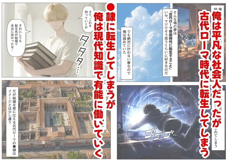 【エロ同人漫画】古代ローマ帝国の●隷転生したら、エロすぎた〜-0枚目