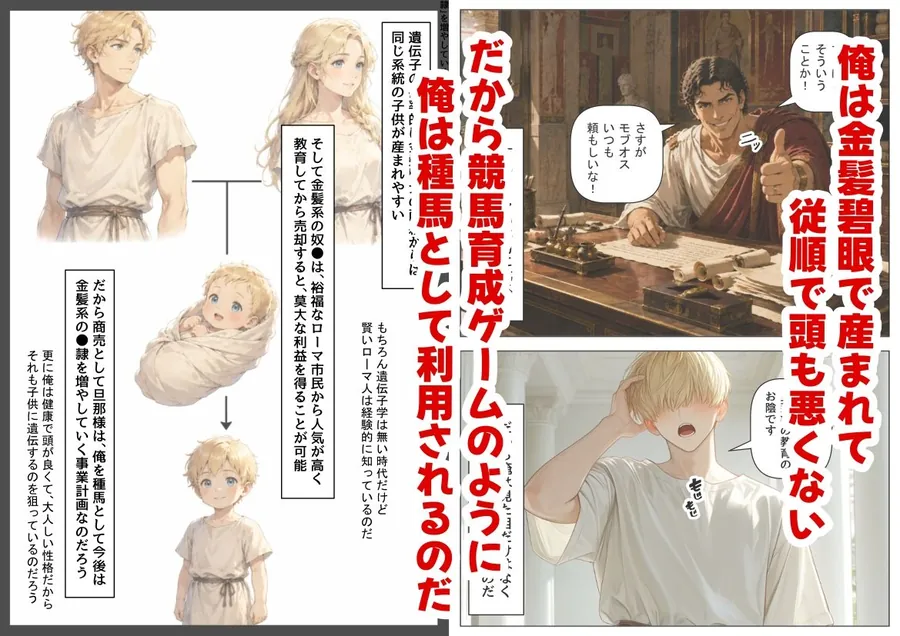 【エロ同人漫画】古代ローマ帝国の●隷転生したら、エロすぎた〜-2枚目